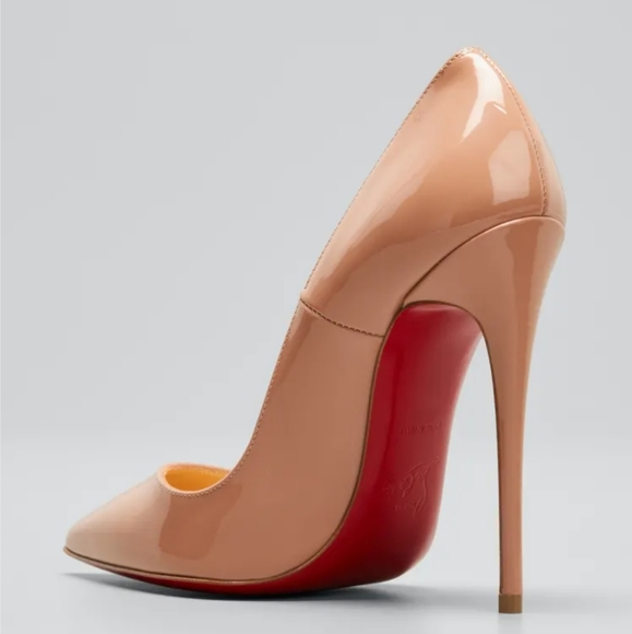 VEUC CHRISTIAN LOUBOUTIN So Kate Pumps Heels 120 Nude Patent Beige 40  8.5 9 9.5 - Picture 7 of 14